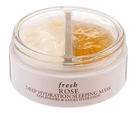 Wake up with flawless skin thanks to this Fresh Rose Deep Hydration Sleeping Mask. Photo credit Amazon.