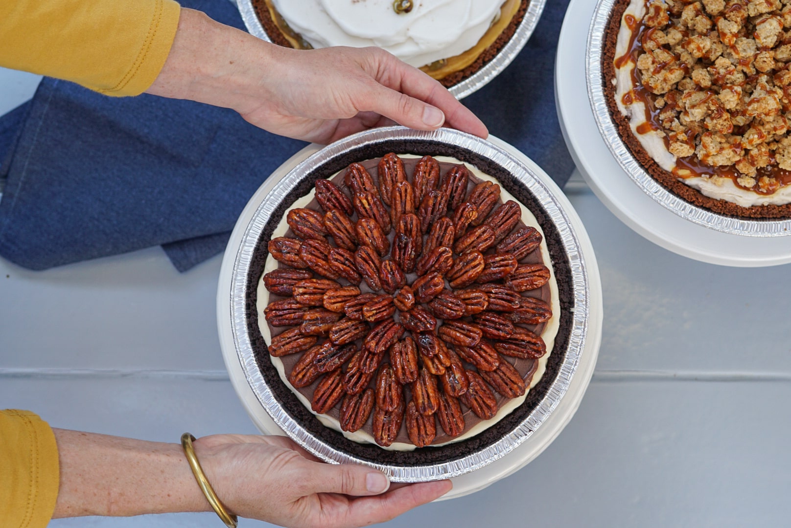 Satisfy your sweet tooth with a decadent Pecan Ice Cream Pie from Sweet Rose Creamery.