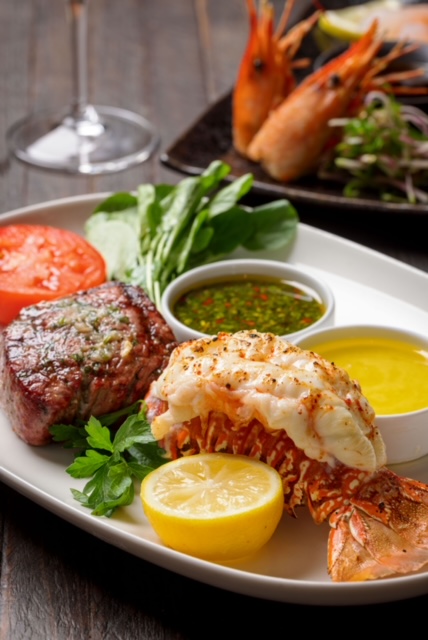 A photo of Water Grill's Classic Surf & Turf.