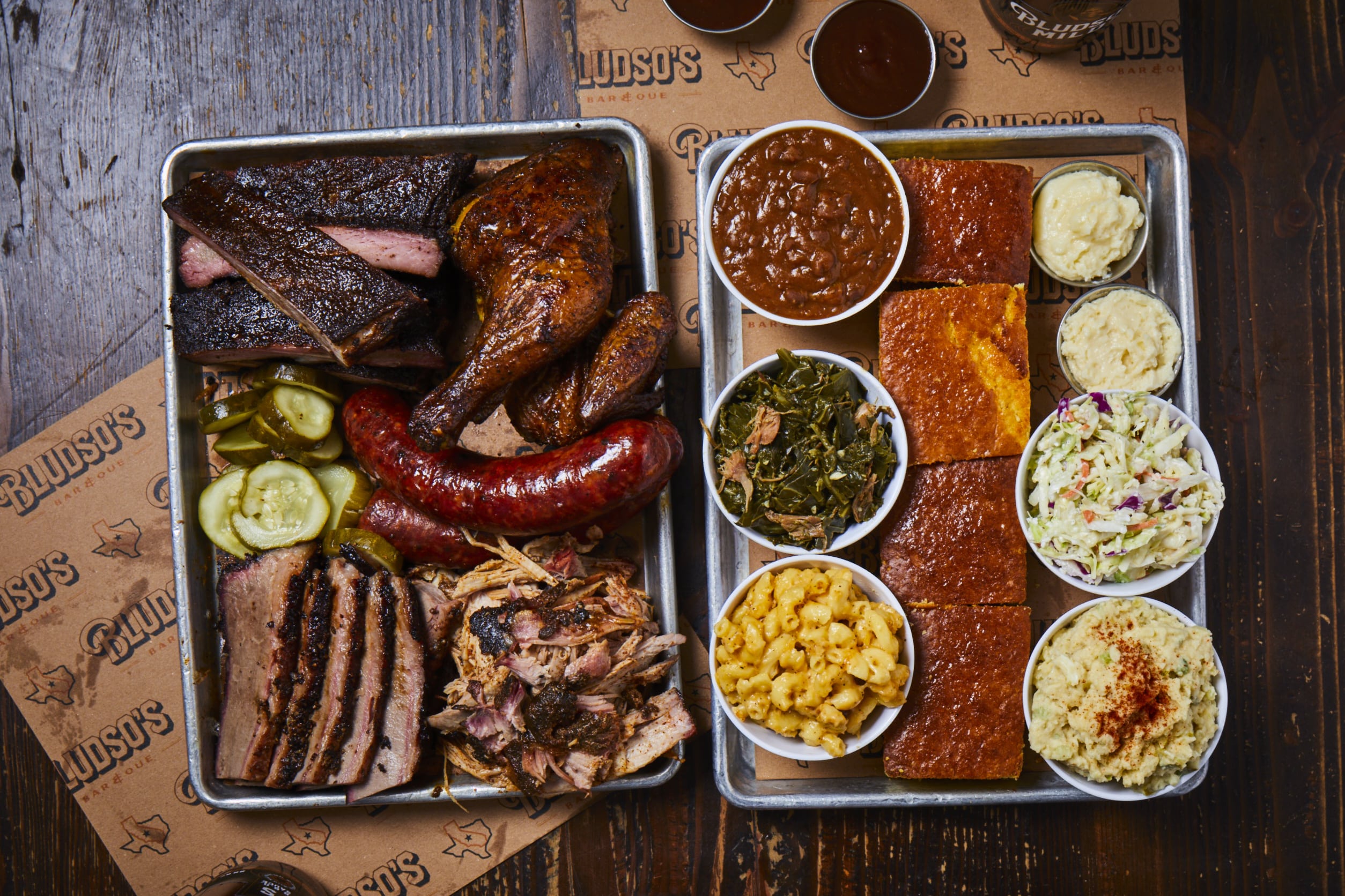 A photo of one of Kevin Bludso's BBQ combo platters for the Proud Bird's Super Bowl watch party. 