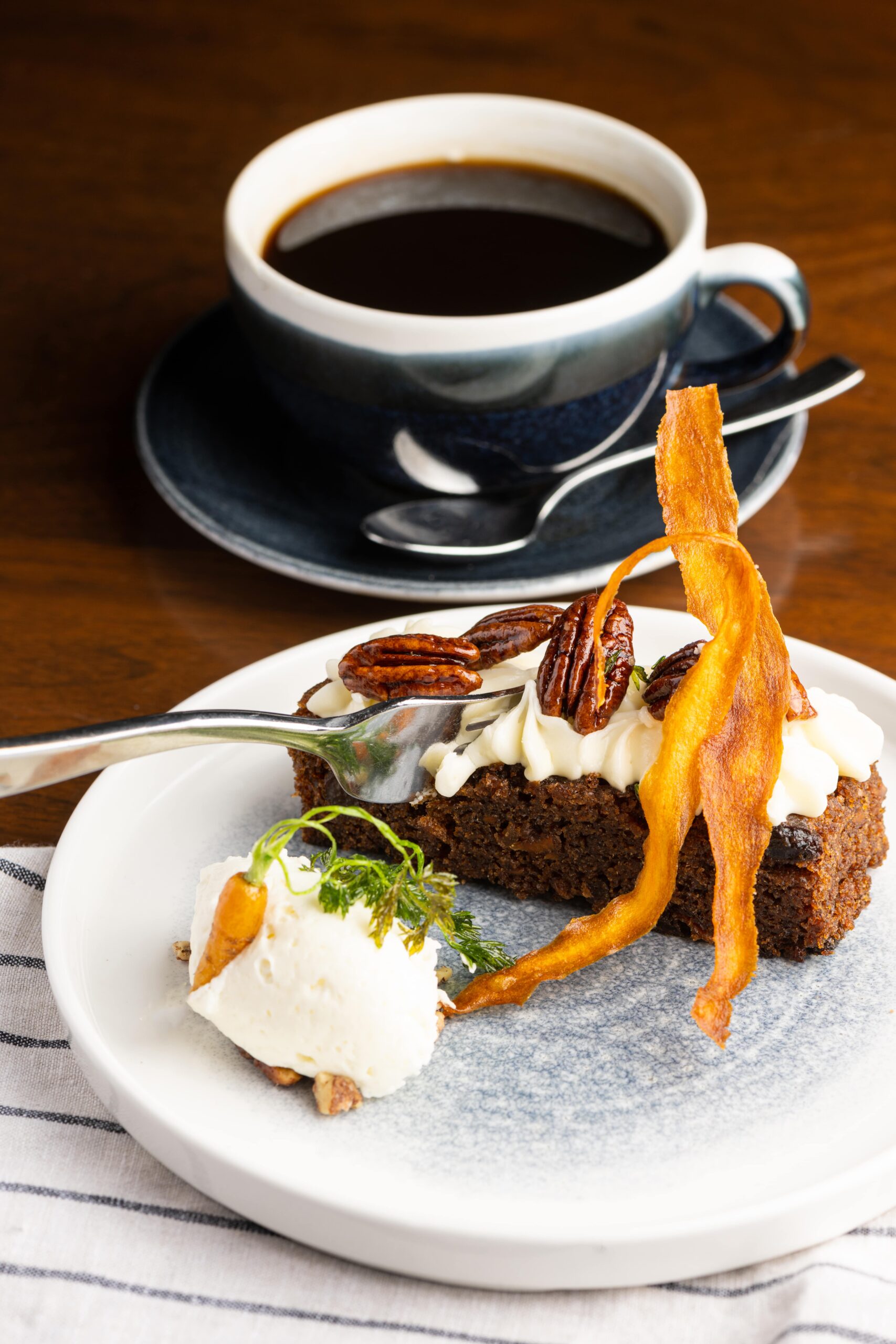 An image of carrot cake from Hotel Casa Del Mar's restaurant Terraza.