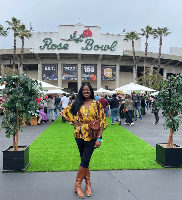 An image of Ariel standing outside the Rose Bowl at 2022's  Masters of Taste.