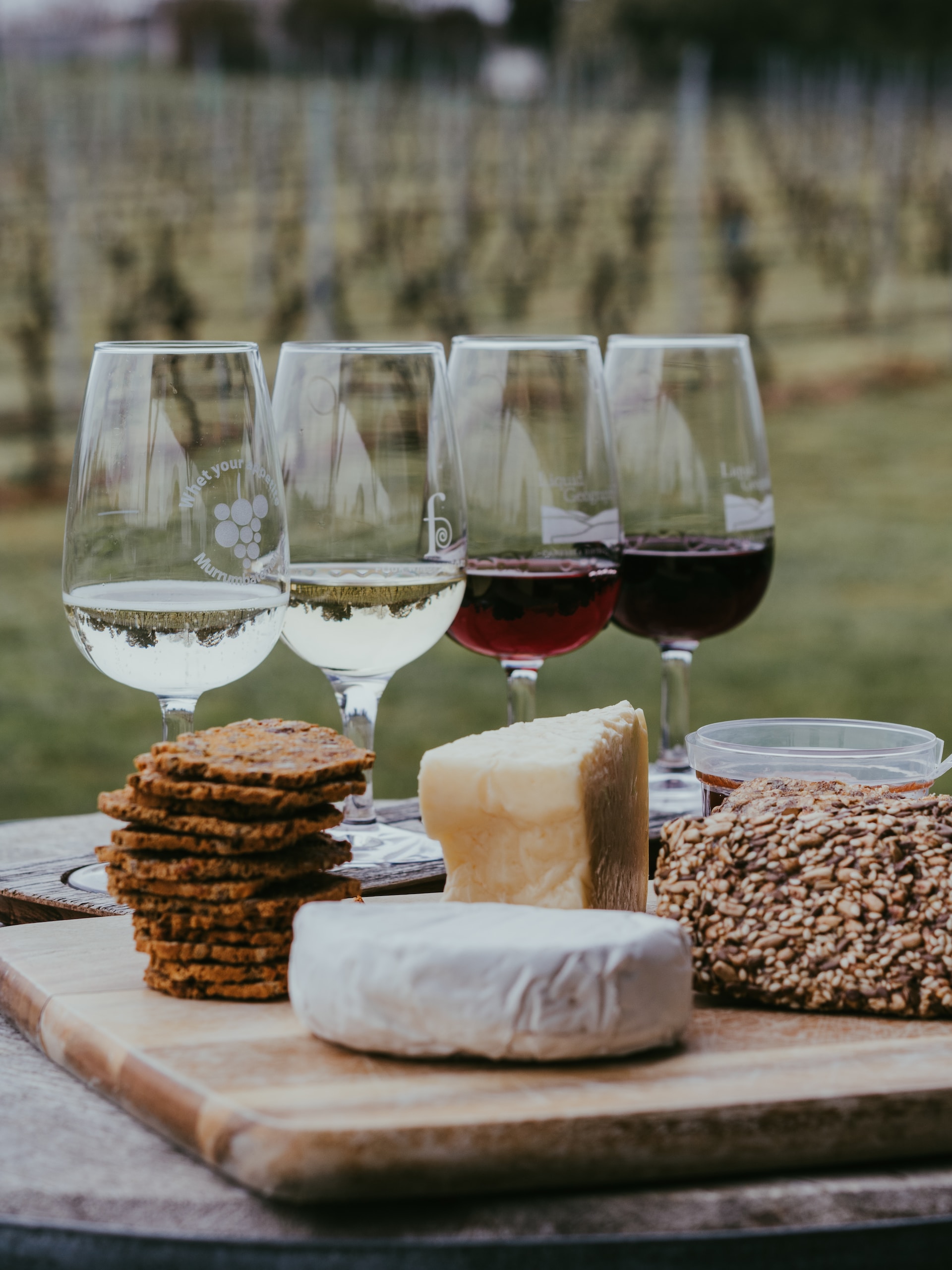An image of Napa Valley wine and cheese.
