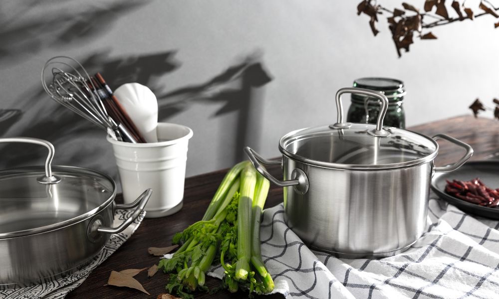 An image of stainless steel cookware.