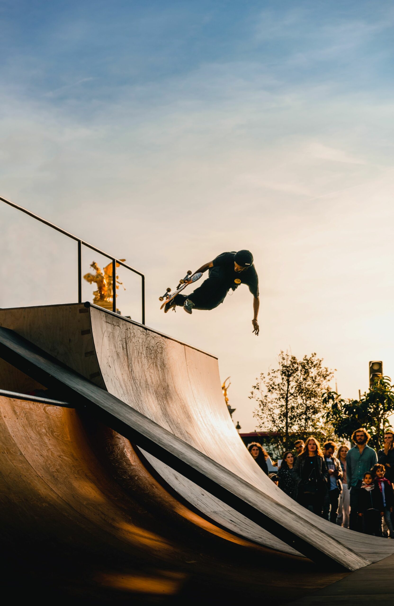 An image of a skateboarder on a ramp.