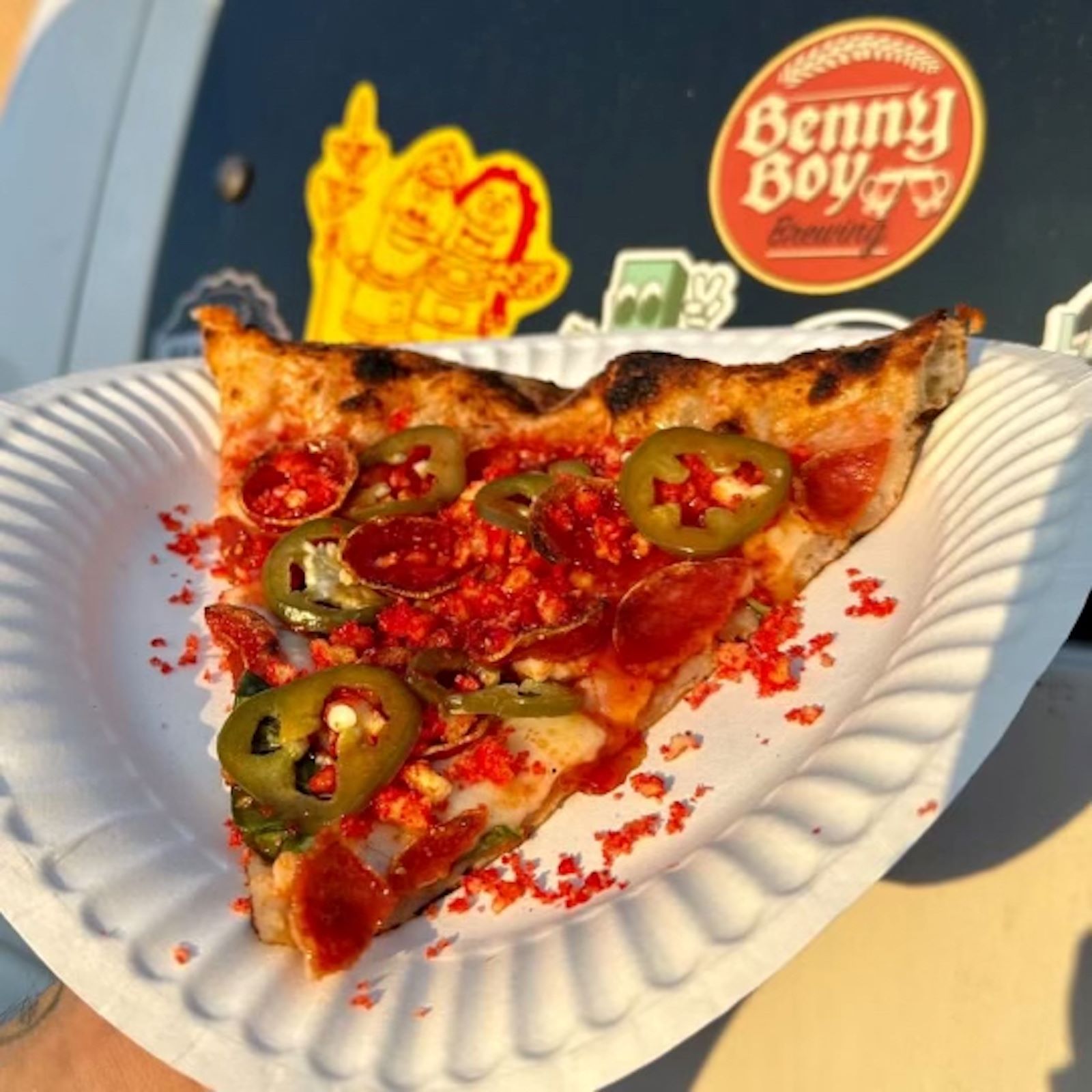 An image of Quarantine Pizza's Flamin’ Hot Spiceroni.