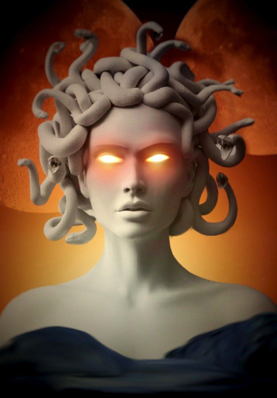 An image of a Medusa tattoo.