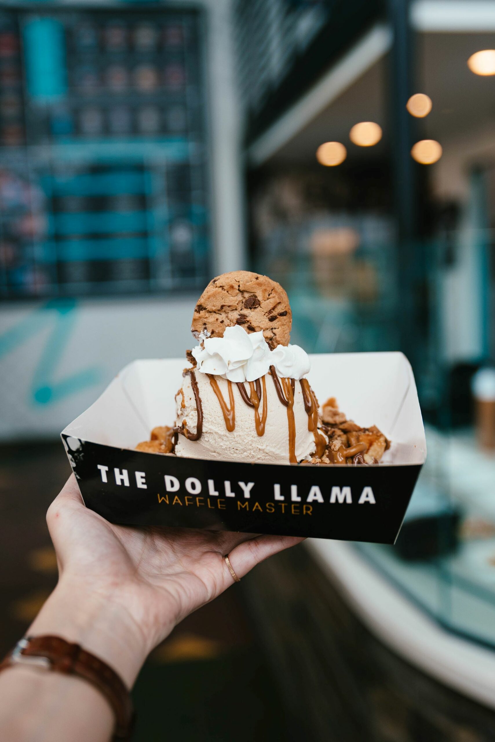 An image of the Dolly Llama Ice cream OG Waffle.