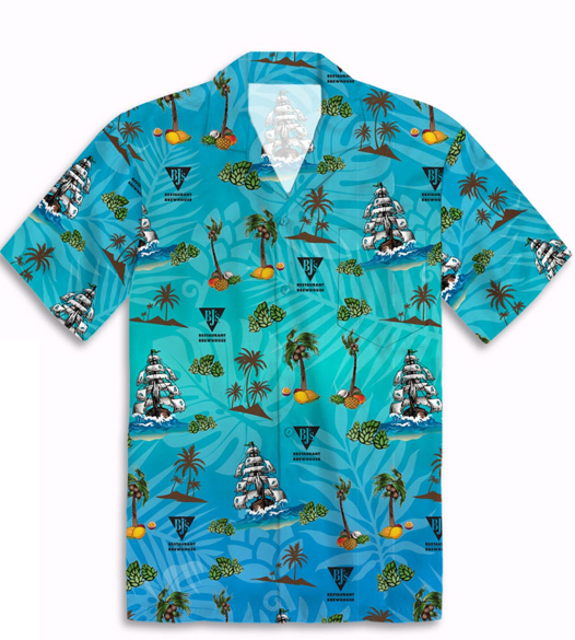 An image of BJ's limited-edition Hoppy Hawaiian Shirt.