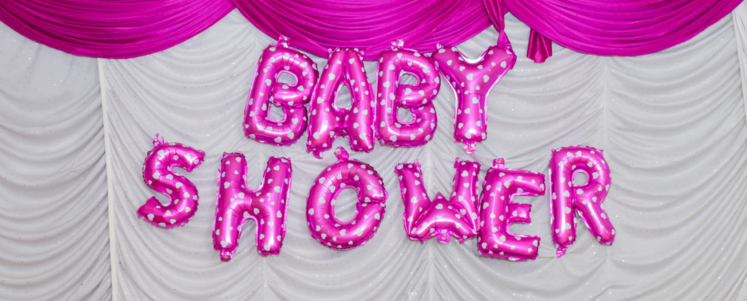 An image of a sign that says Baby Shower.