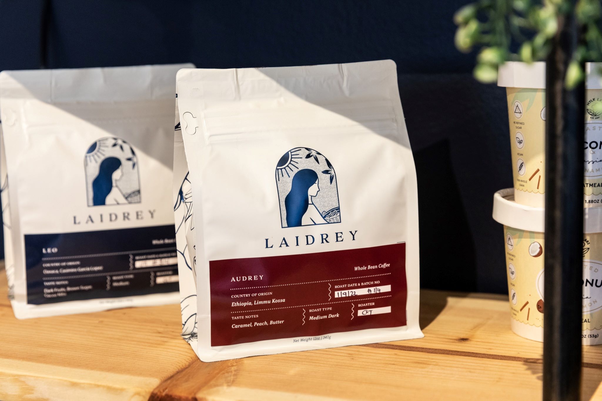 An image of two bags of Laidrey Coffee.