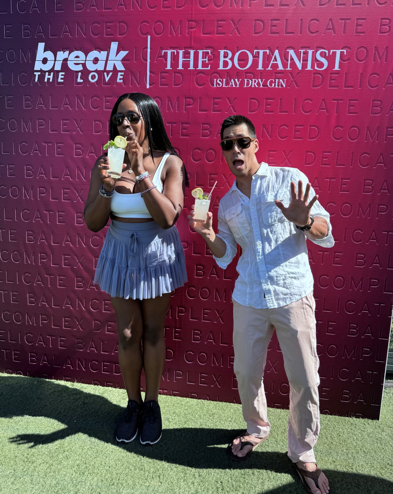 An image of Ariel and E-Kan at an event for The Botanist Gin and break the Love.