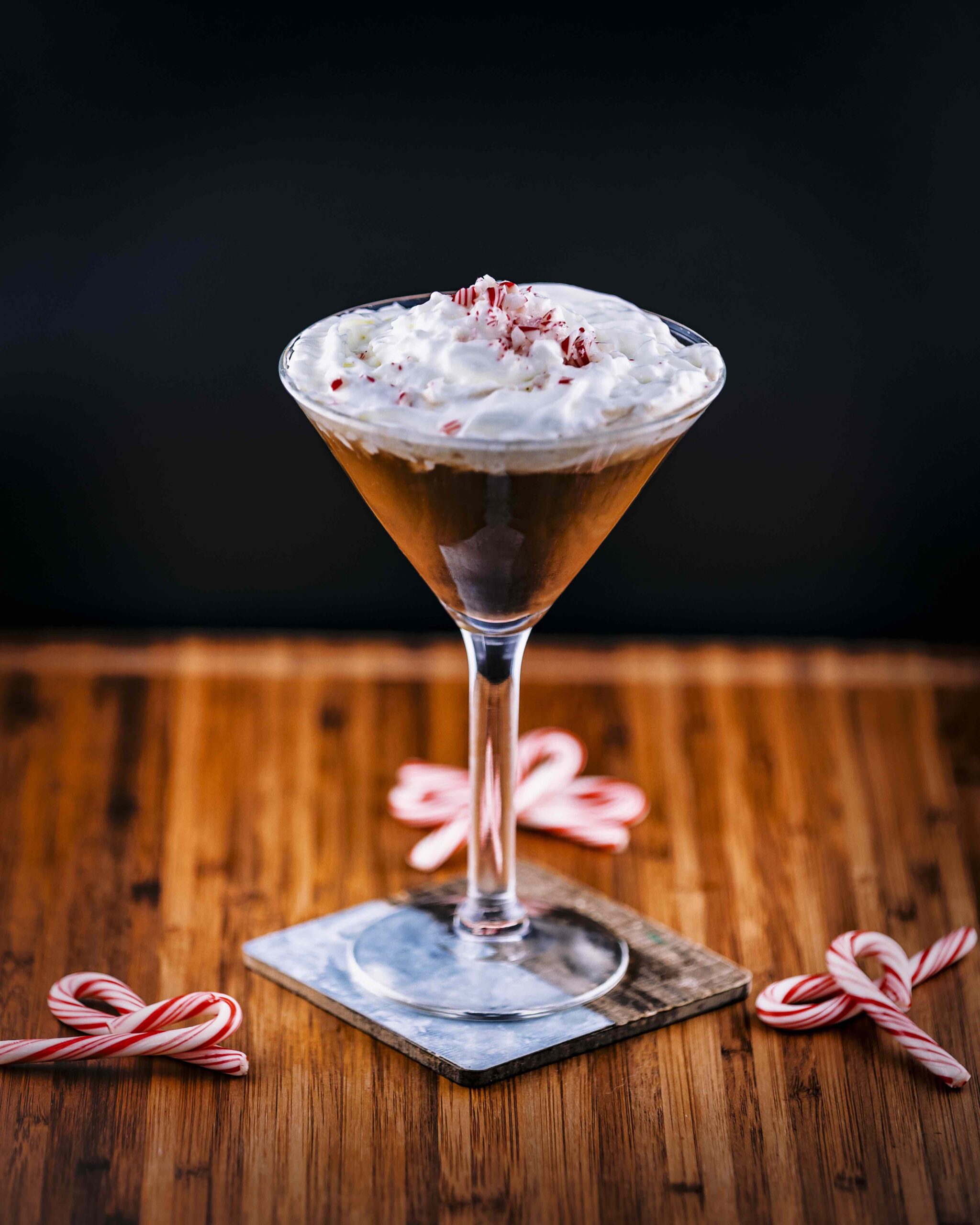 An image of the Peppermint Espresso Martini from Black Angus.