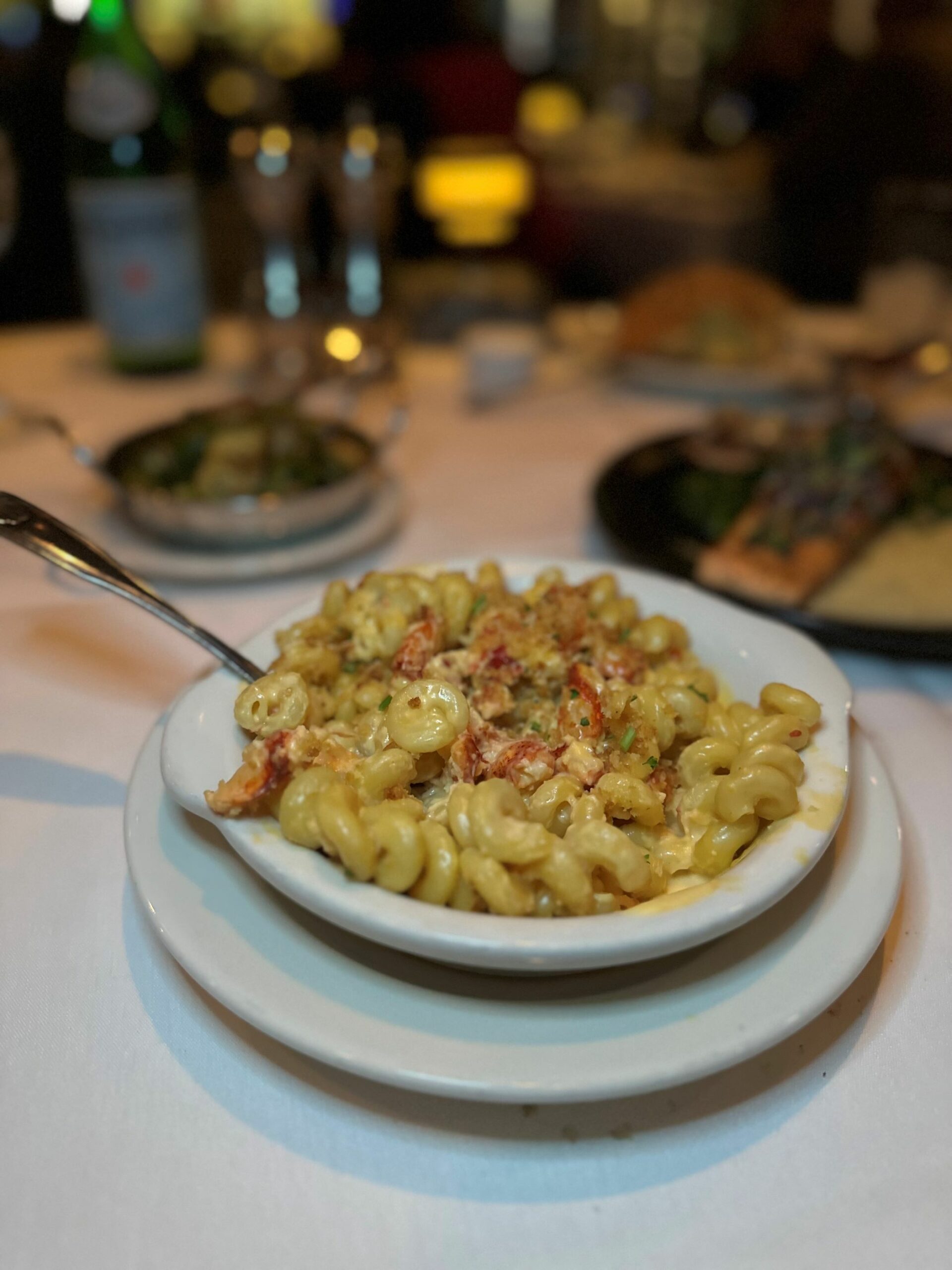 An image of the gooey and decadent Lobster Macaroni and Cheese.  
