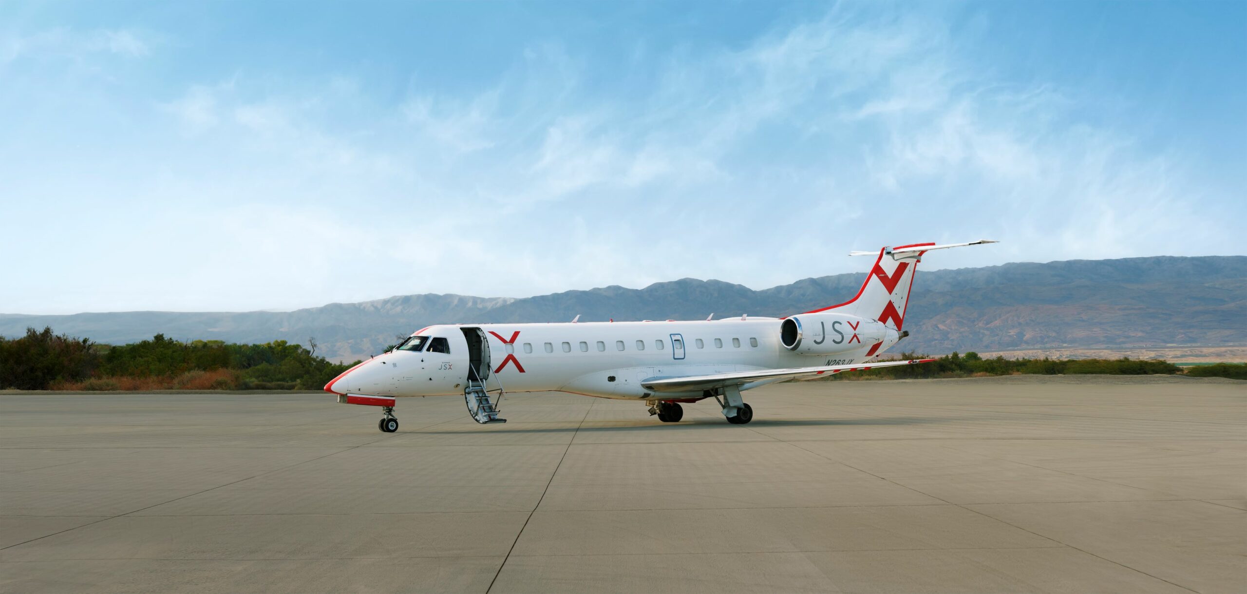 An image of JSX 5-star hop-on jet that will take you to the Chiefs 49ers Super Bowl in Las Vegas.