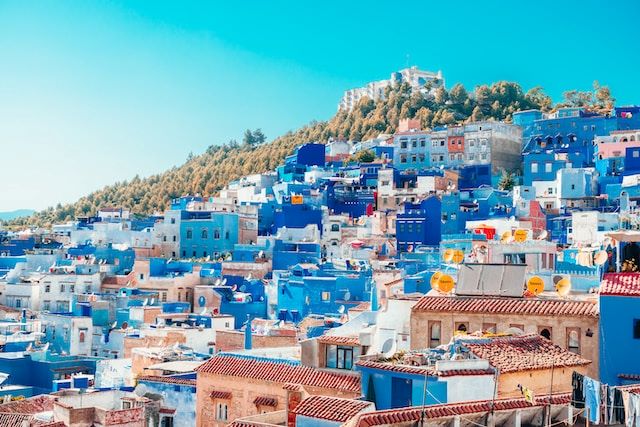 An image of the blue city of Chefchaouen.
