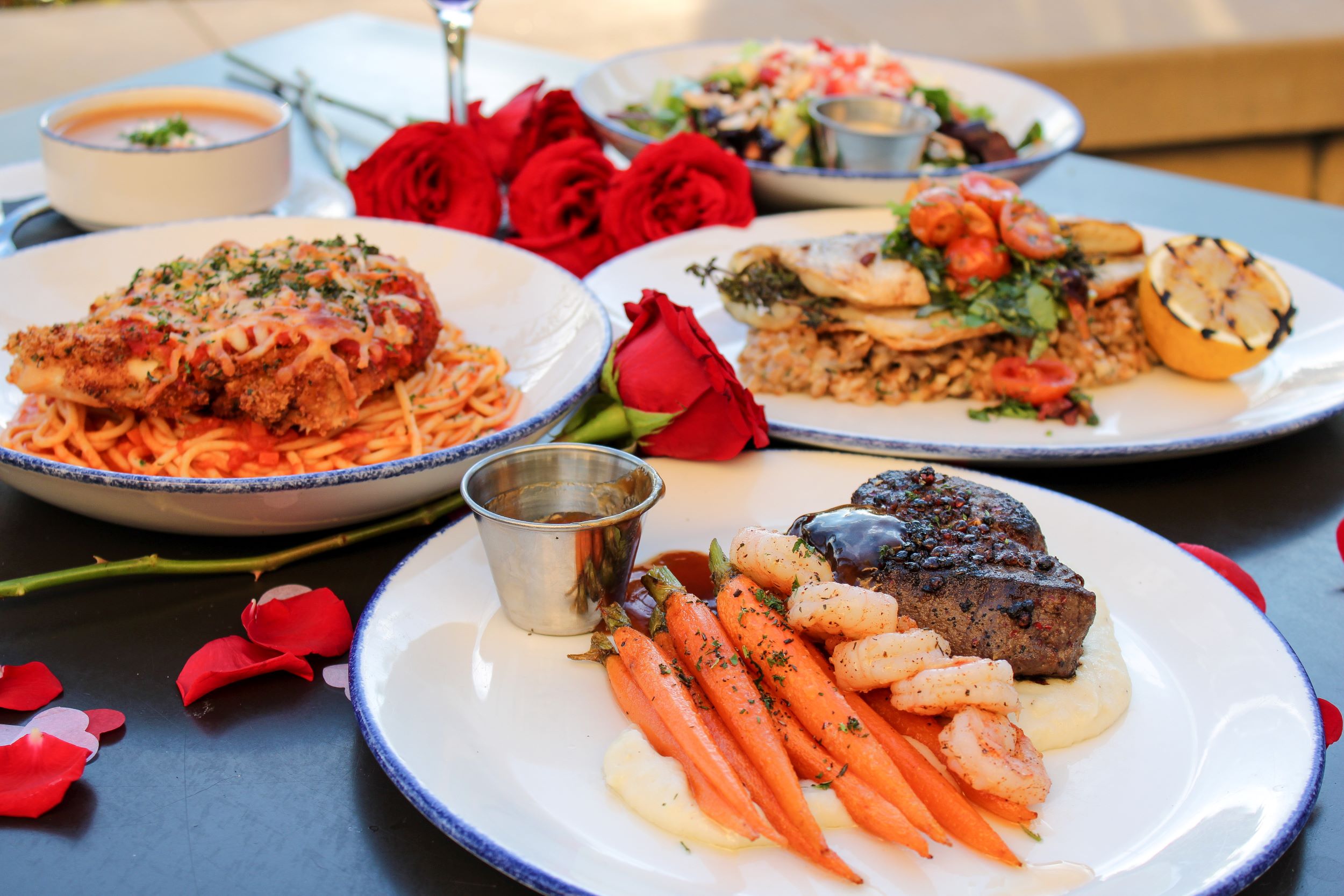 An image of the Valentine's Day spread at Beachside Restaurant & Bar.