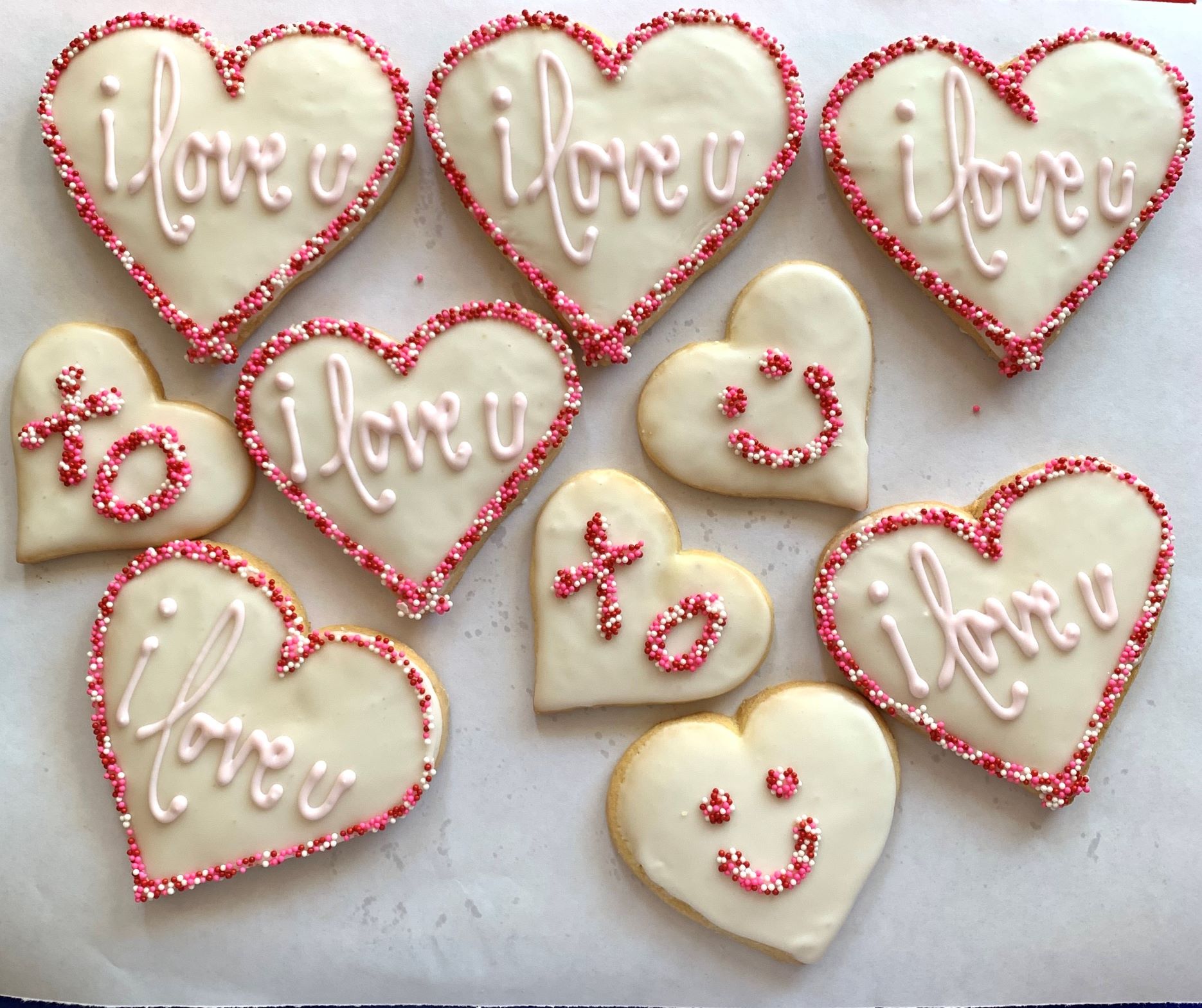 An image of heart-shaped cookies from Little Dom's.