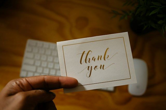 An image of a thank-you note.