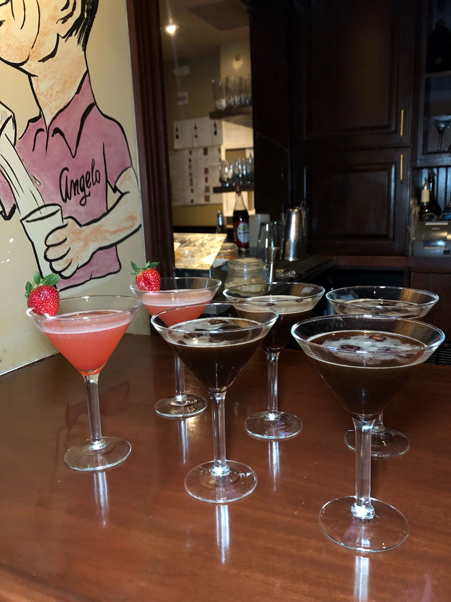An image of the welcome cocktails at The Palm Los Angeles , the Tiramisu Martini and Love in Bloom.