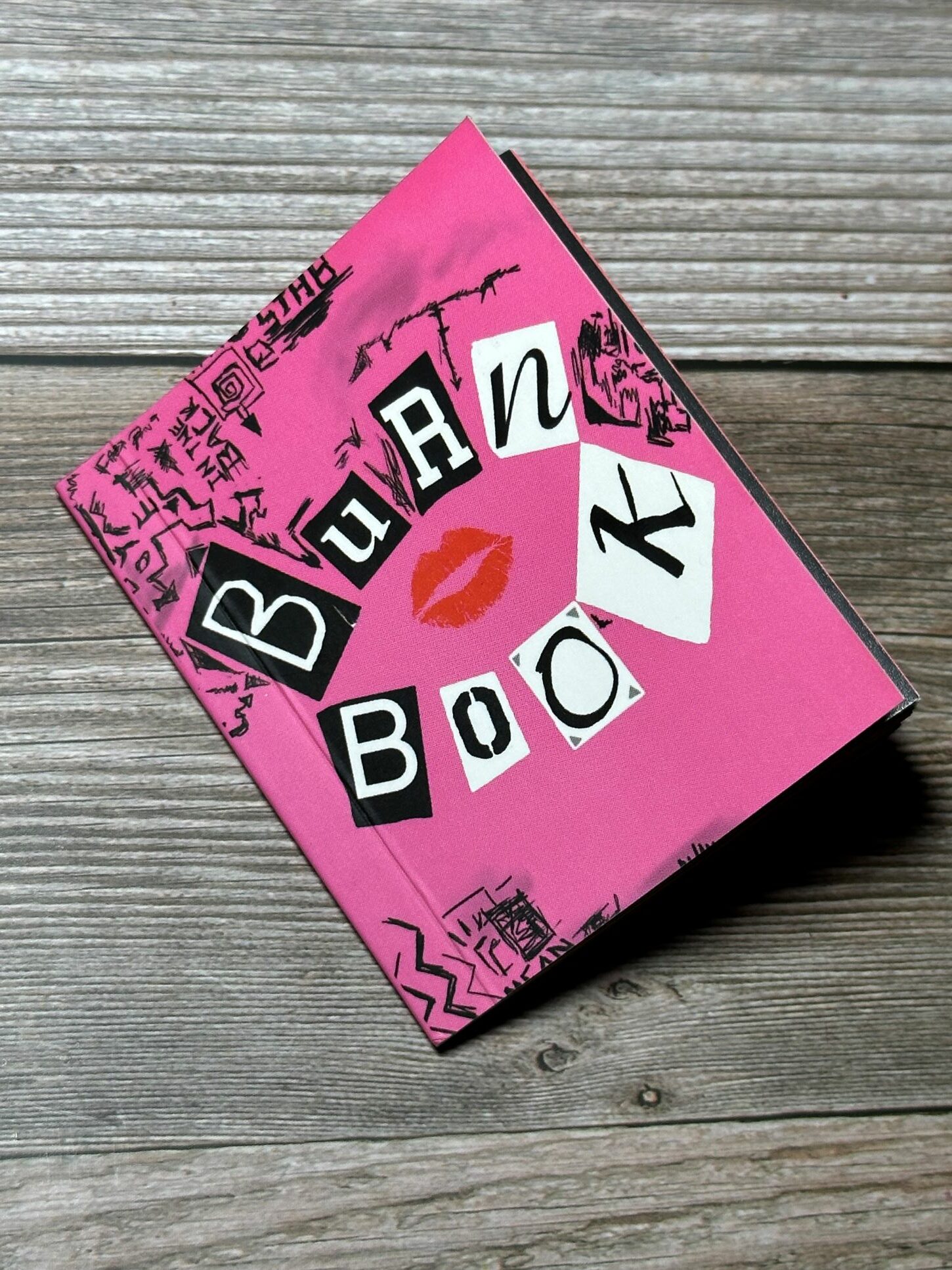 An image of a miniature Burn Book from the Mean Girls Experience.