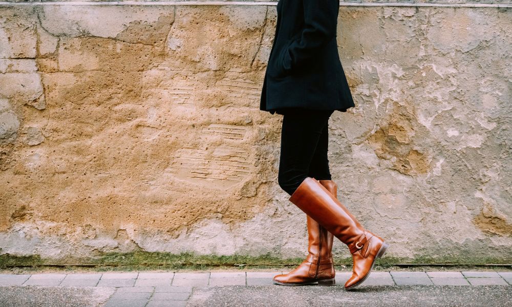 An image of knee-high boots to complete a spring look.