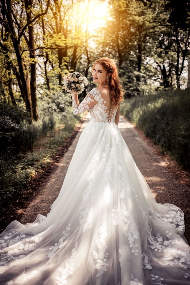 An image of a bride in a wedding dress.