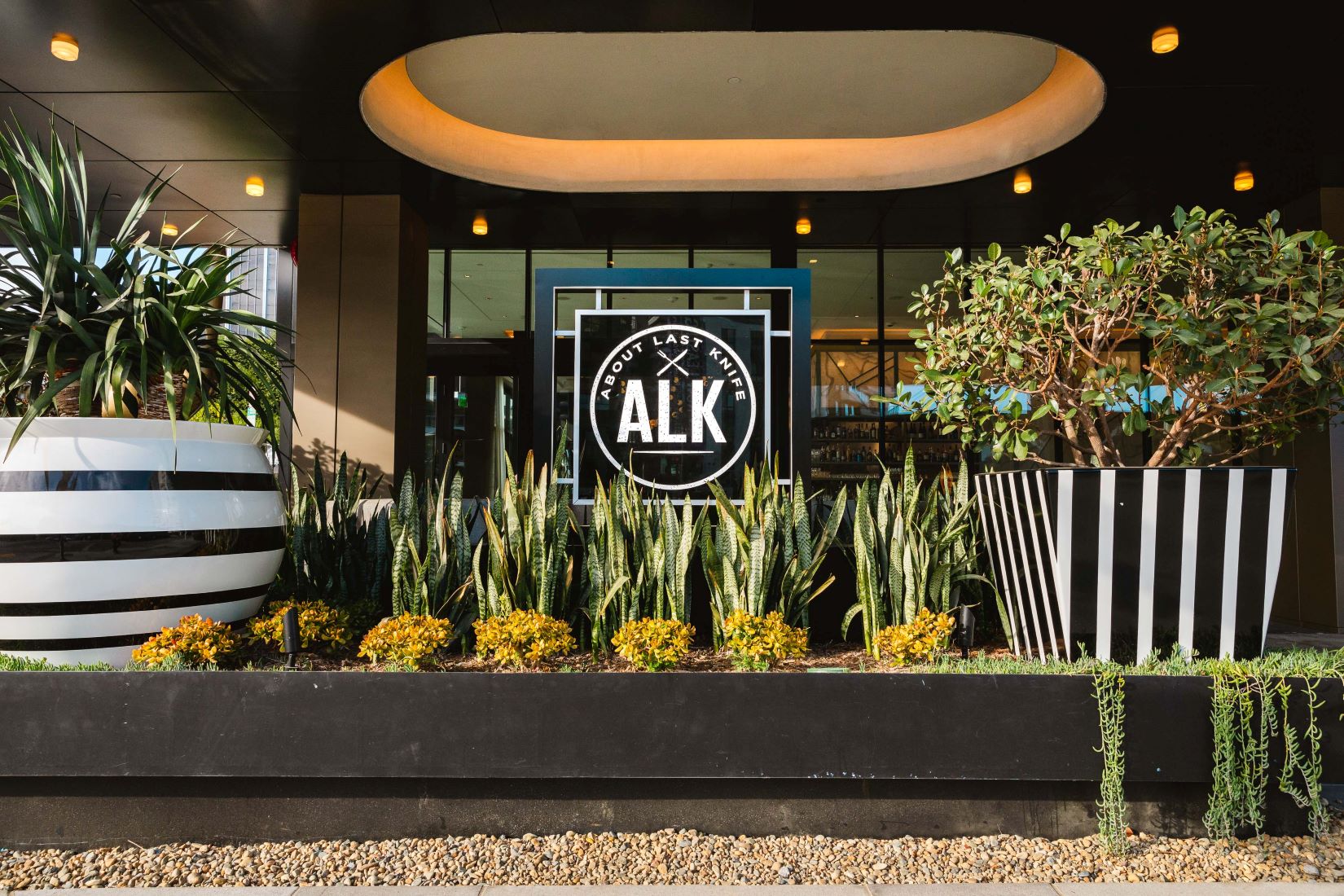 An image of the outside of ALK restaurant at the Godfrey Hotel Hollywood.