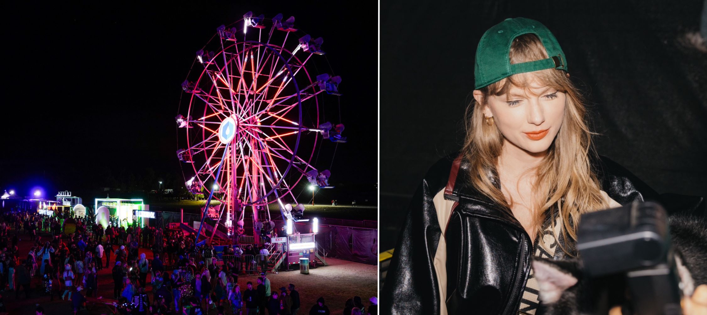 Taylor Swift and Travis Kelce, Paris Hilton, Kesha, & More Attend Neon Carnival