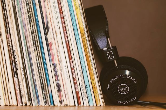 An image of records and headphones.