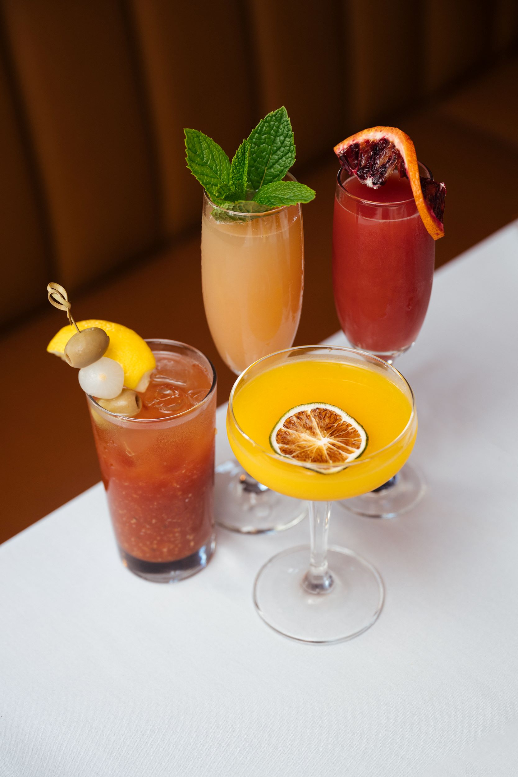 An image of the brunch cocktails at Linden's new weekend brunch.