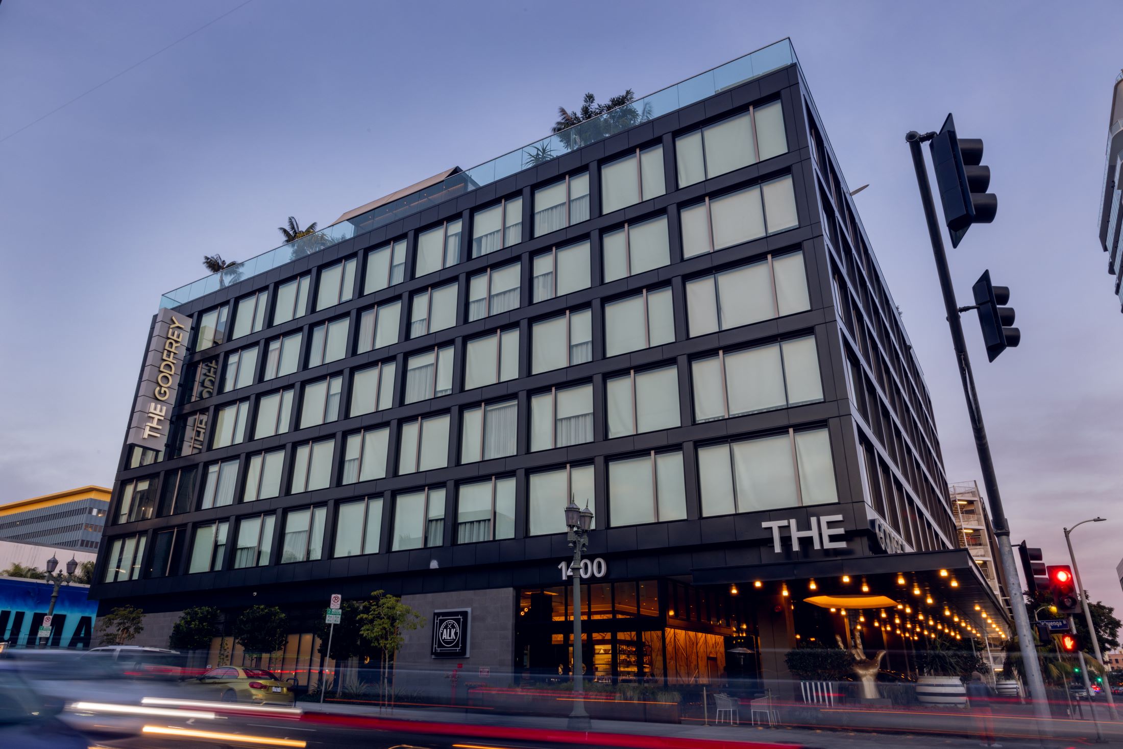 An image of the exterior of the Godfrey Hotel Hollywood.