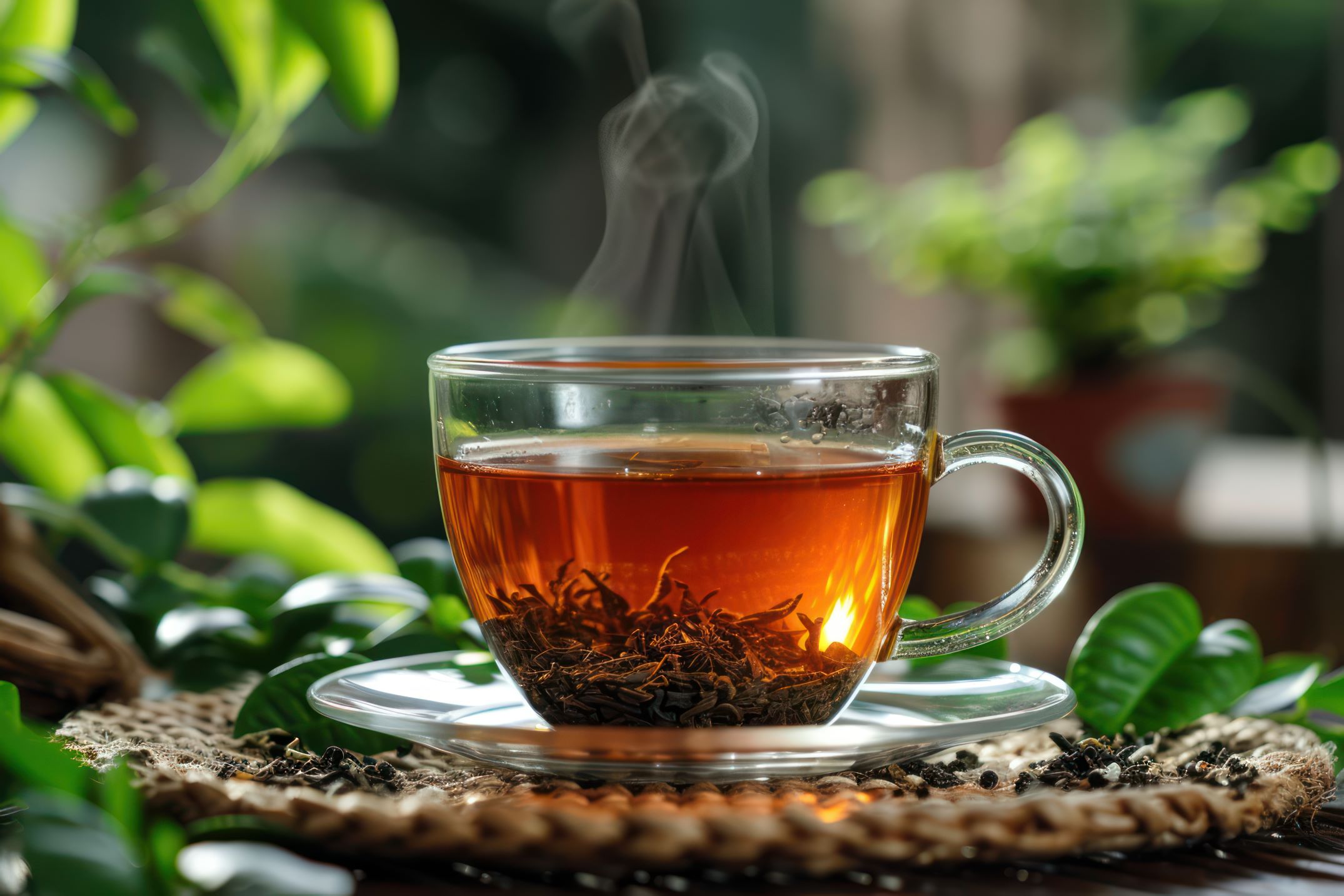 An image of a cup of hot black tea.