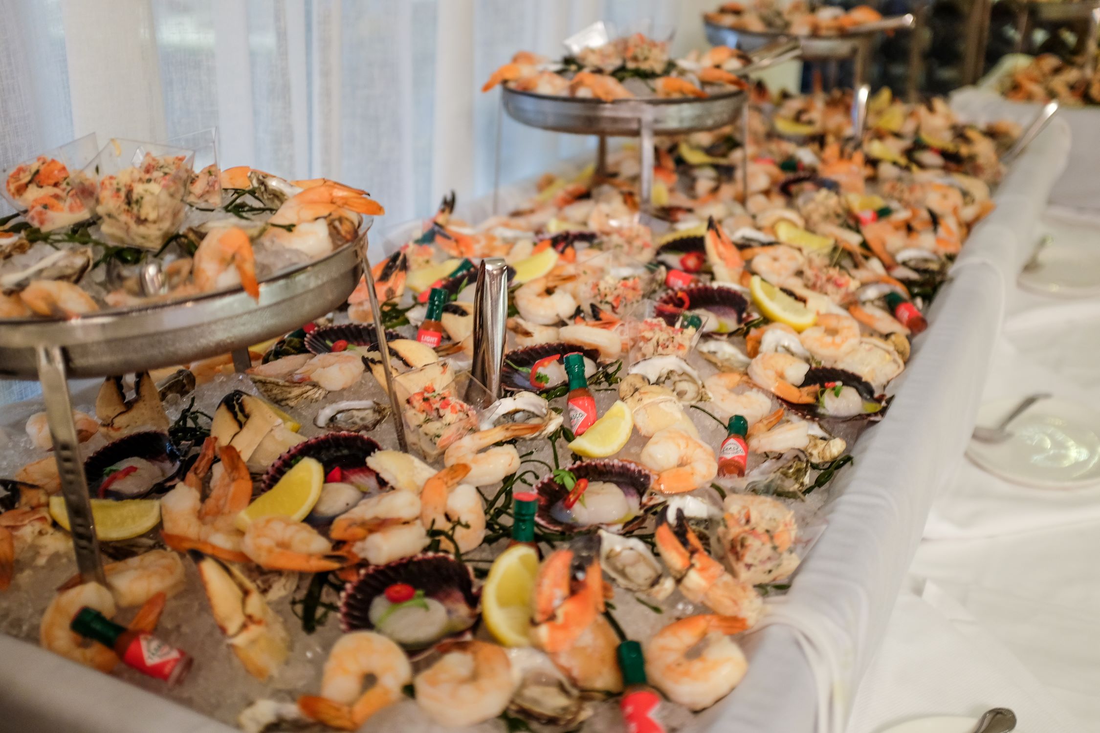An image of Baltaire's iced shellfish station.
