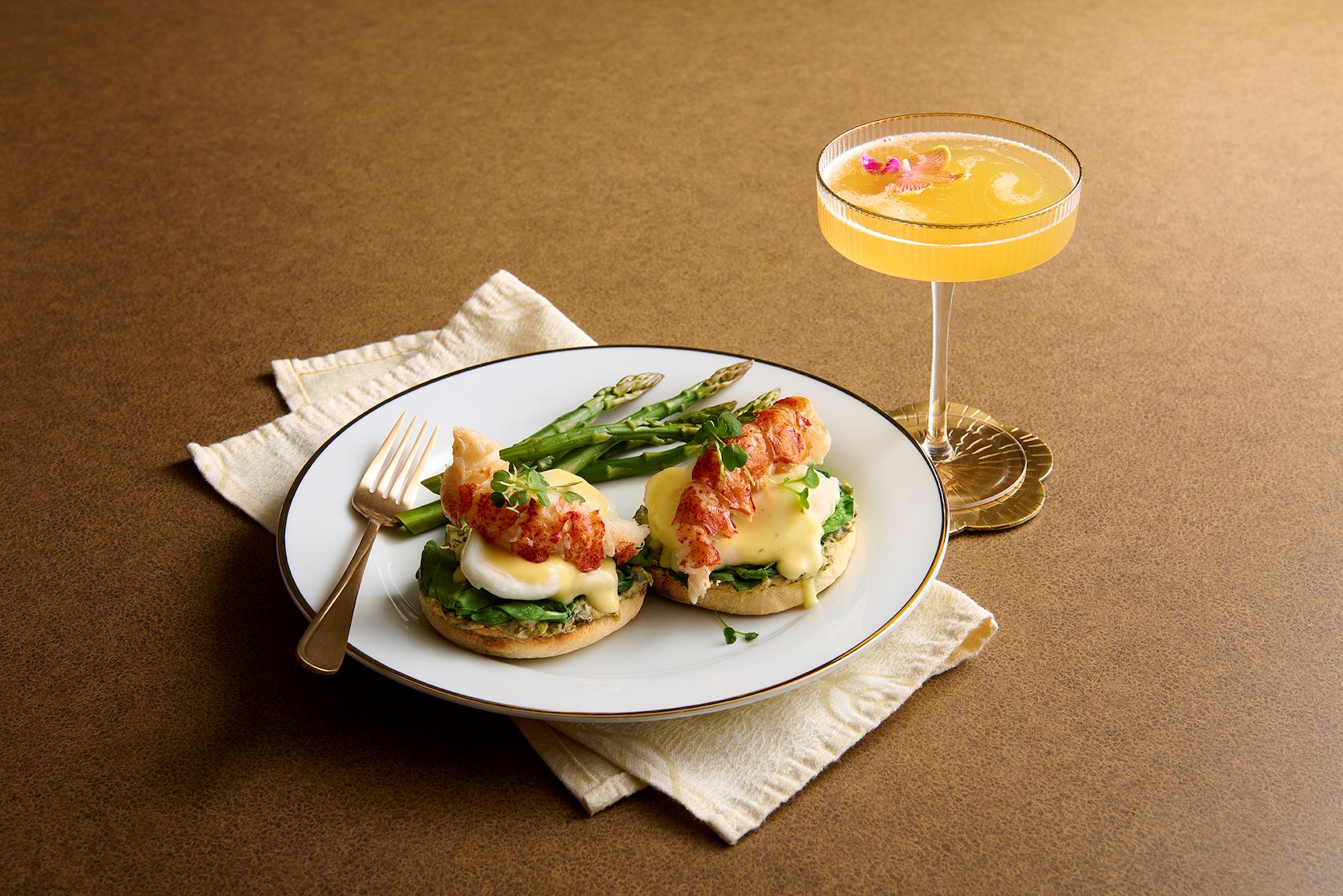 An image of the Lobster Benedict at the Palm.