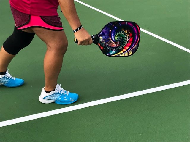 An image of someone playing pickleball.