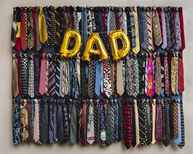 An image of last minute Father's Day gifts, a rack of ties.