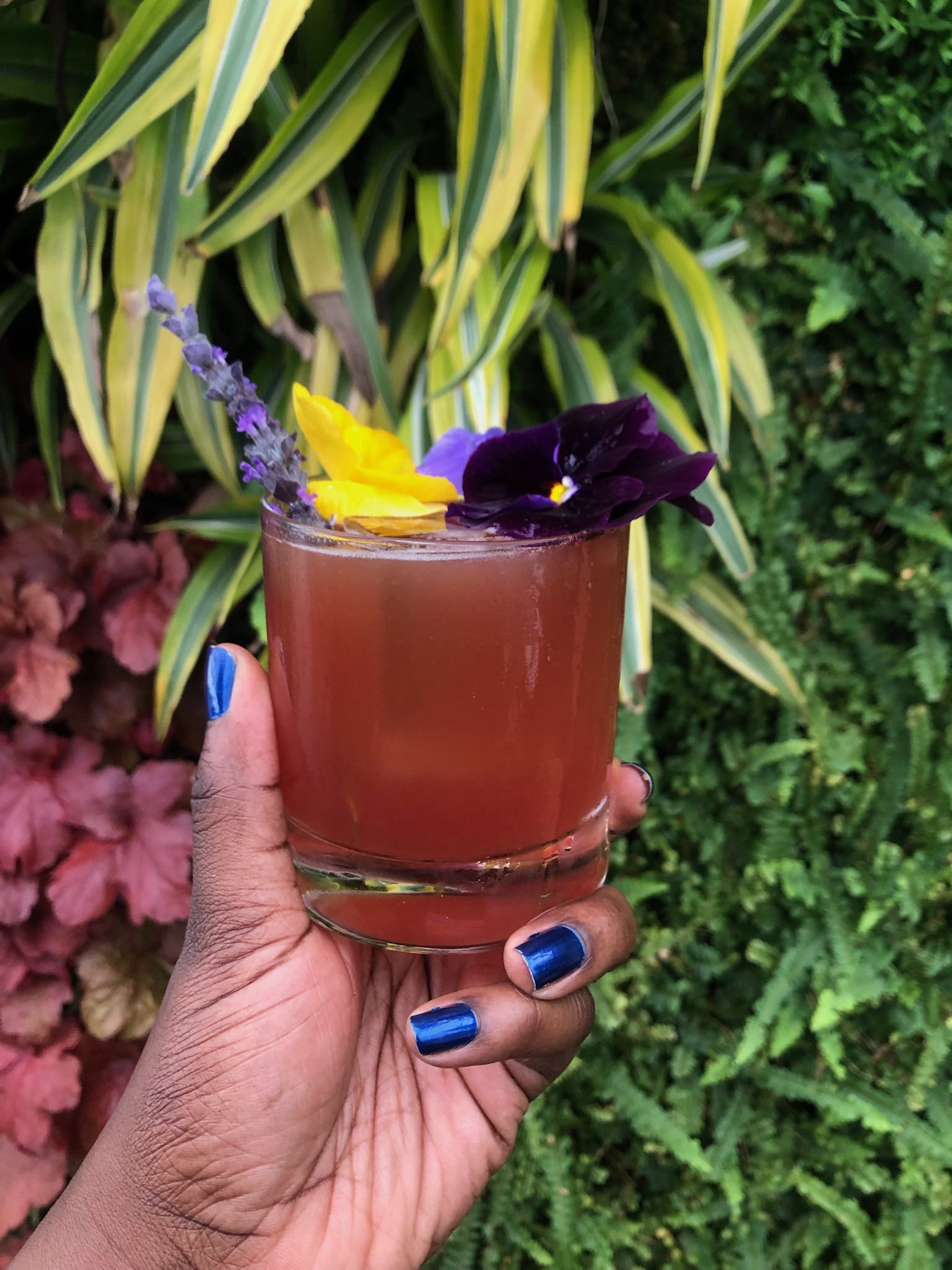 An image of a handcrafted cocktail from the Rooftop by JG.
