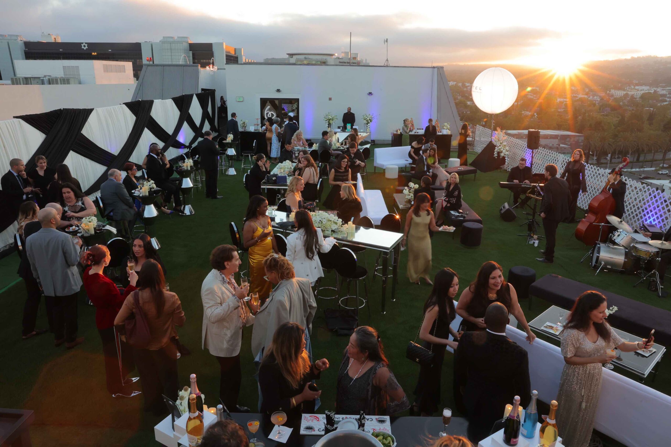 An image of the rooftop from Sofitel Los Angeles at Beverly Hills diamond rooftop jubilee.