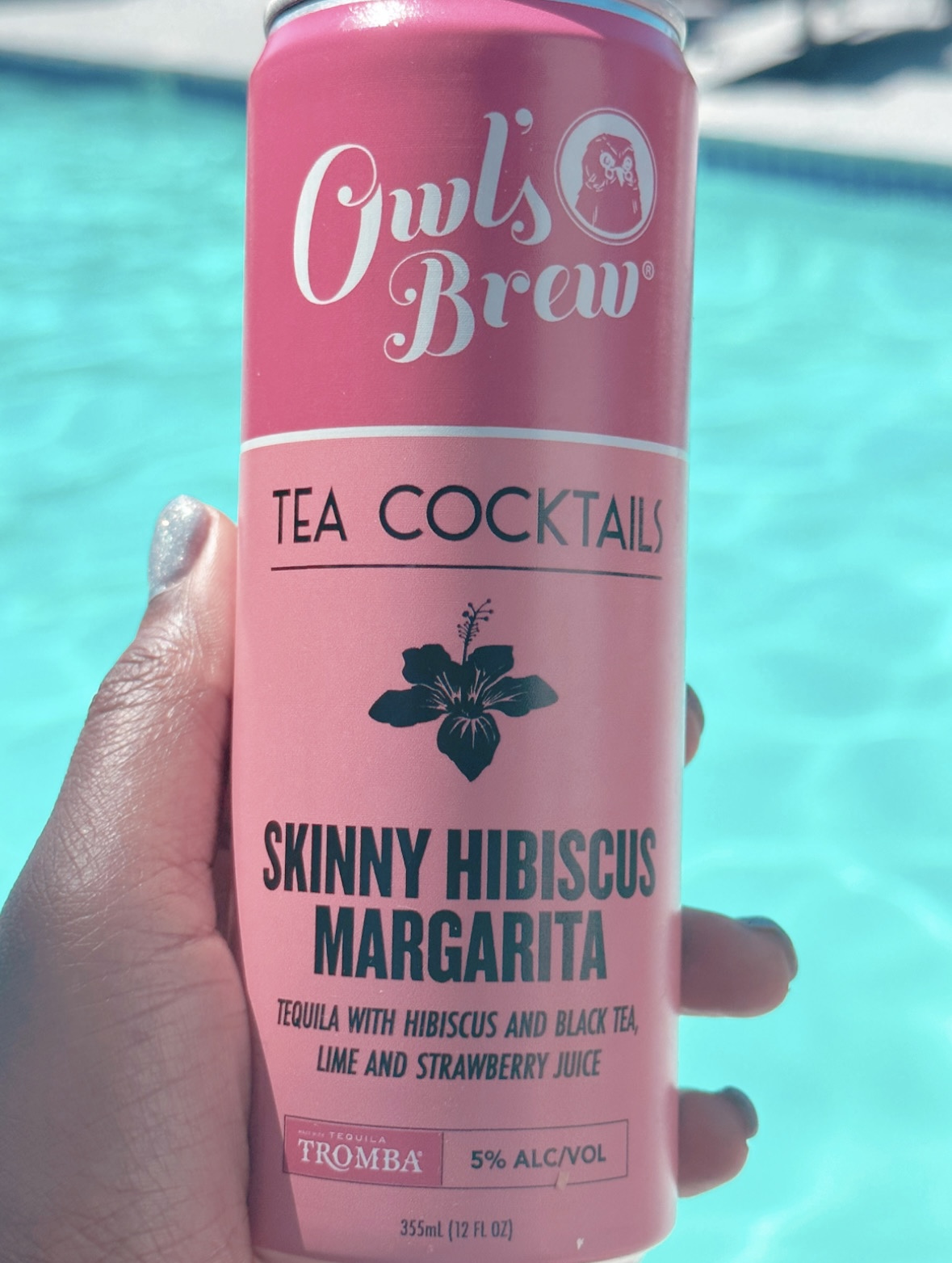 An image of Owl's Brew canned cocktails, perfect for your next beach day.