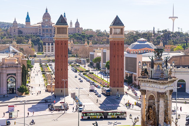 An image of a square in Barcelona.