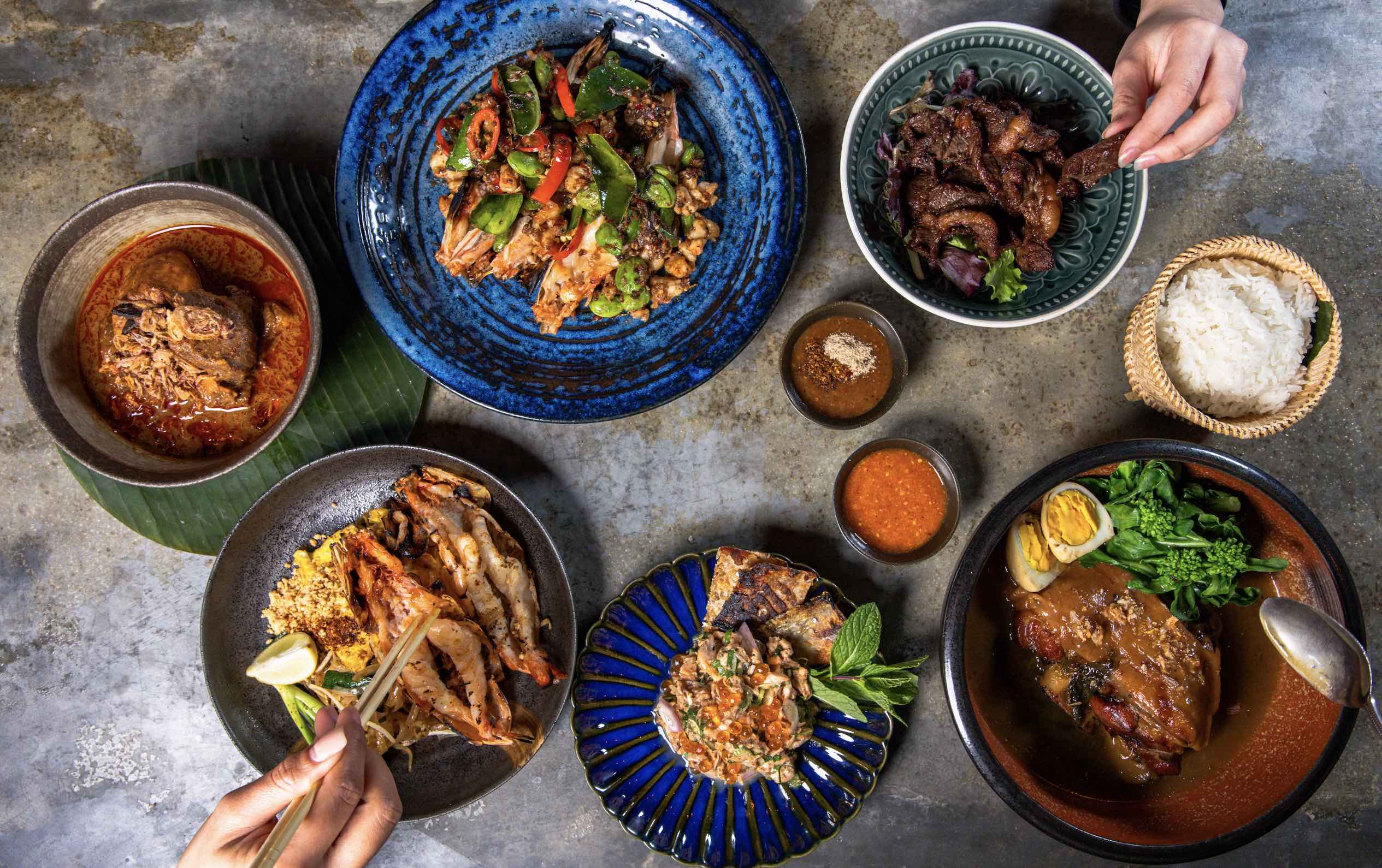 An image of the spread at Chao Krung Thai for Dine LA Restaurant Week.