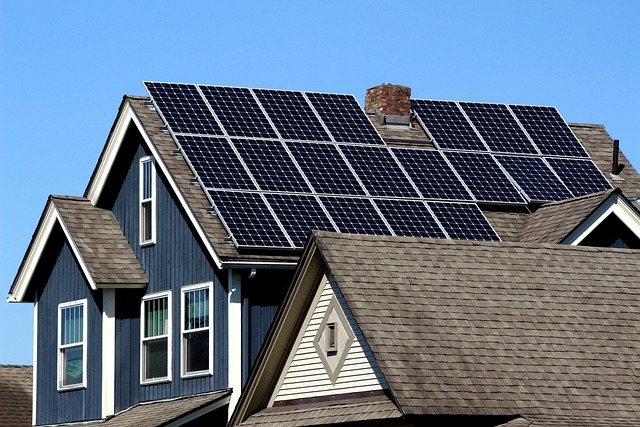 An image of a house with solar panels.