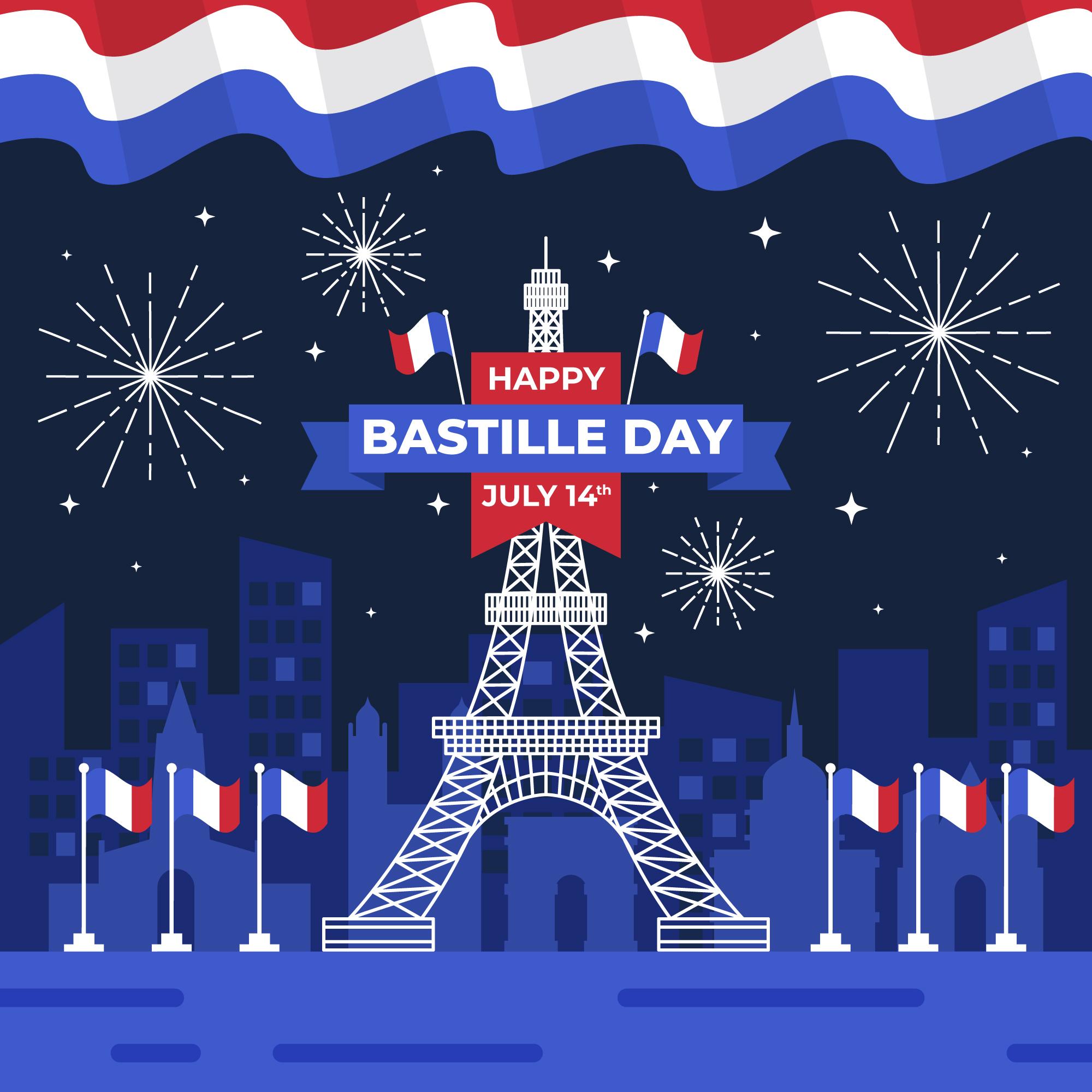 An image of a Bastille Day graphic.