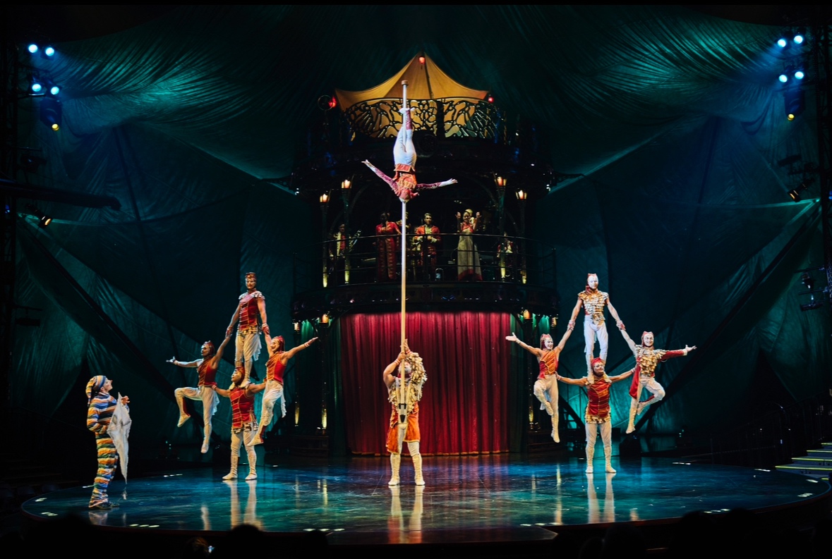 An image of the stunts from the cirque show KOOZA.