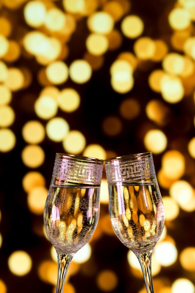 An image of ornate champagne glasses as housewarming gift ideas.