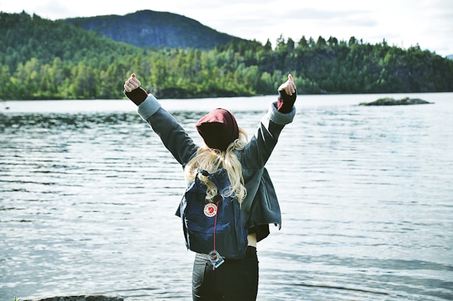 An image of a solo female traveler in Iceland.