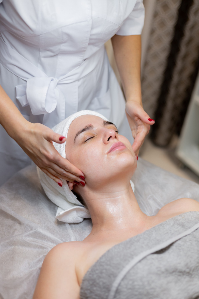 An image of someone getting salmon sperm facials.