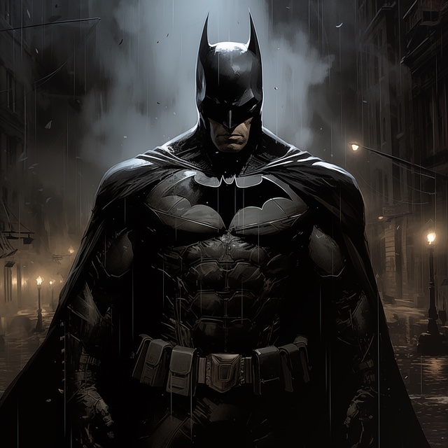 An image of a person in a Batman costume.