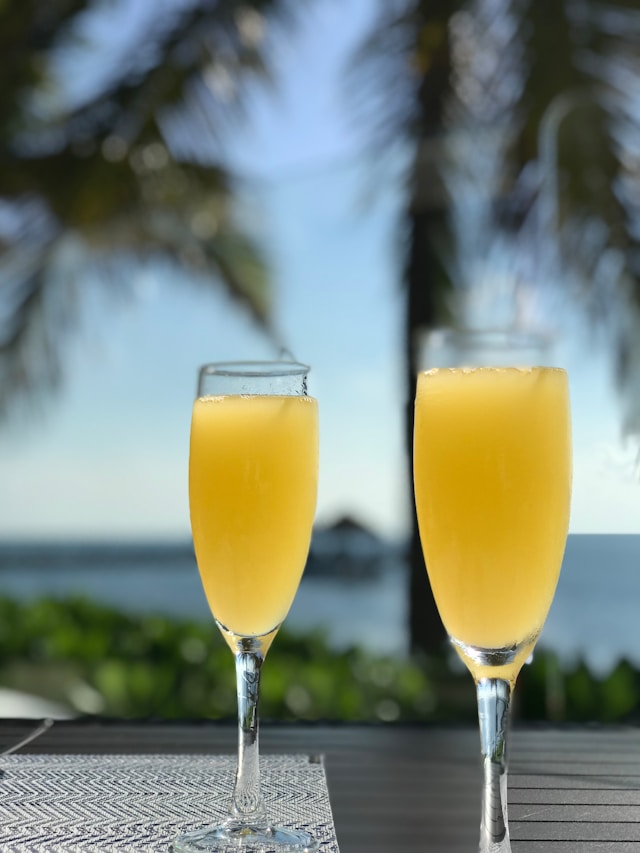 An image of 2 bottomless mimosas.